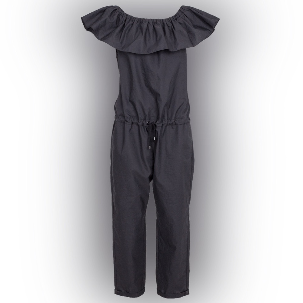 LIKE NEW Brunello Cucinelli Off The Shoulder Silk Jumpsuit, Size M